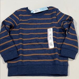 Toddler Striped Long-Sleeve Top - Navy & Brown